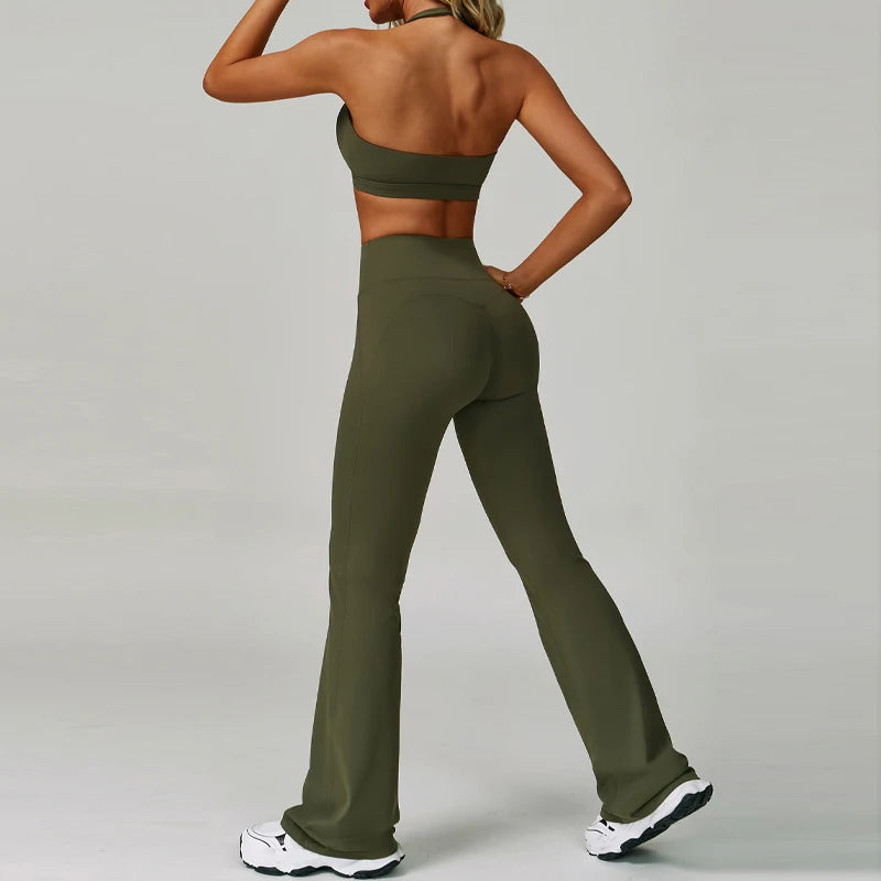 2Pcs Sets Women's Tracksuit Fitness Clothes Yoga Sets Sportswear Workout Bra High Waist Leggings Set Gym Clothing Sports Suits - ATFH