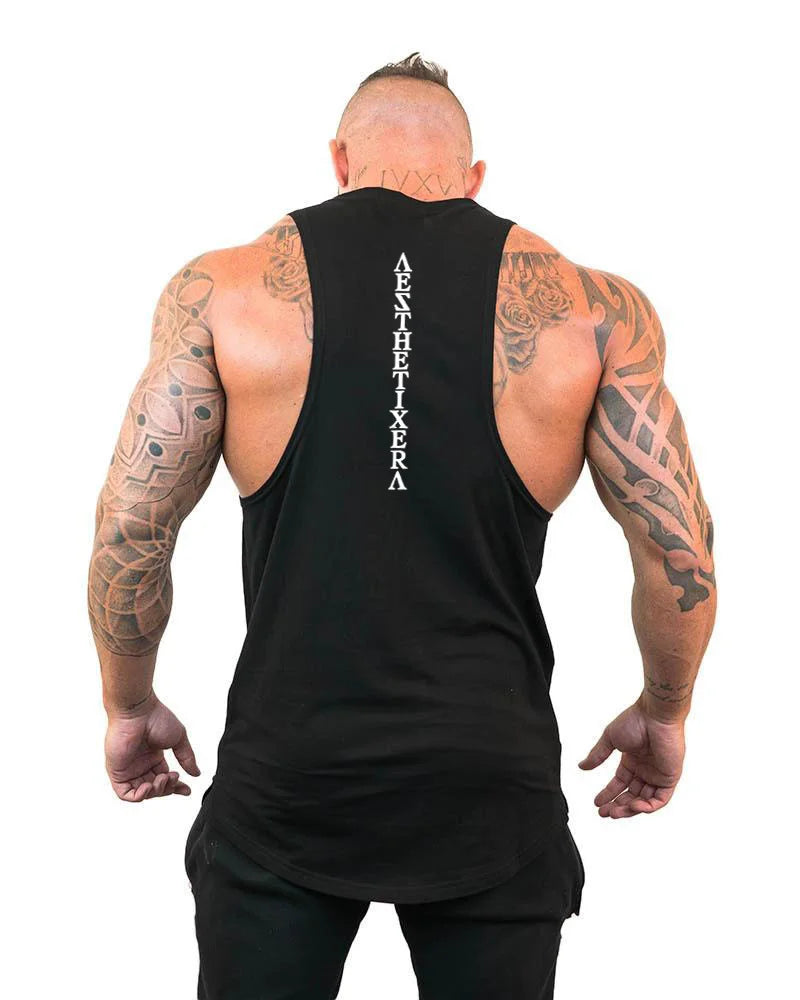 Outdoor Jogging Undershirt Men Canotta Bodybuilder Tank Top Workout Singlet Fitness Stringer Muscle Breathable Sleeveless Shirt
