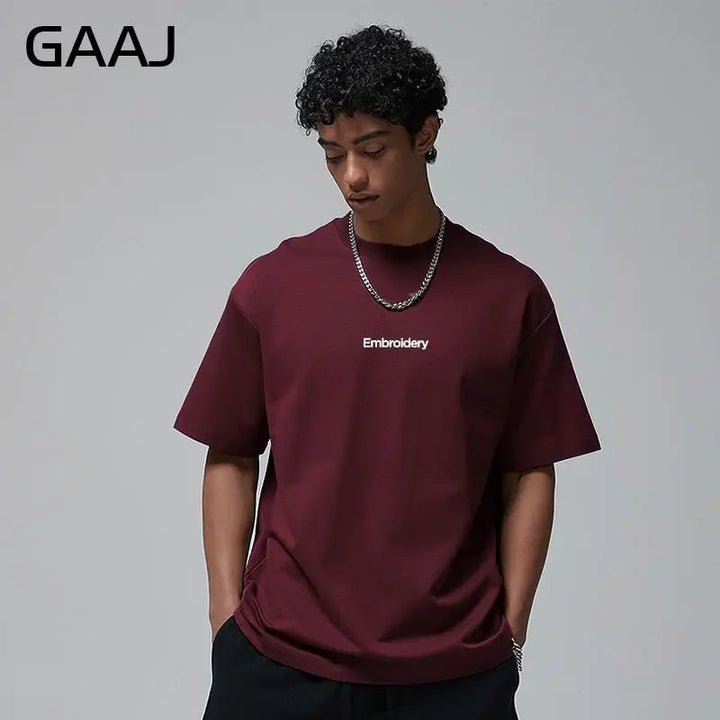 Embroidery Custom Premium T shirt 230gsm 100% Cotton,DIY Customize Text Logo Tee,Dropshipping Fashion Brand Men Women Clothing ATFH
