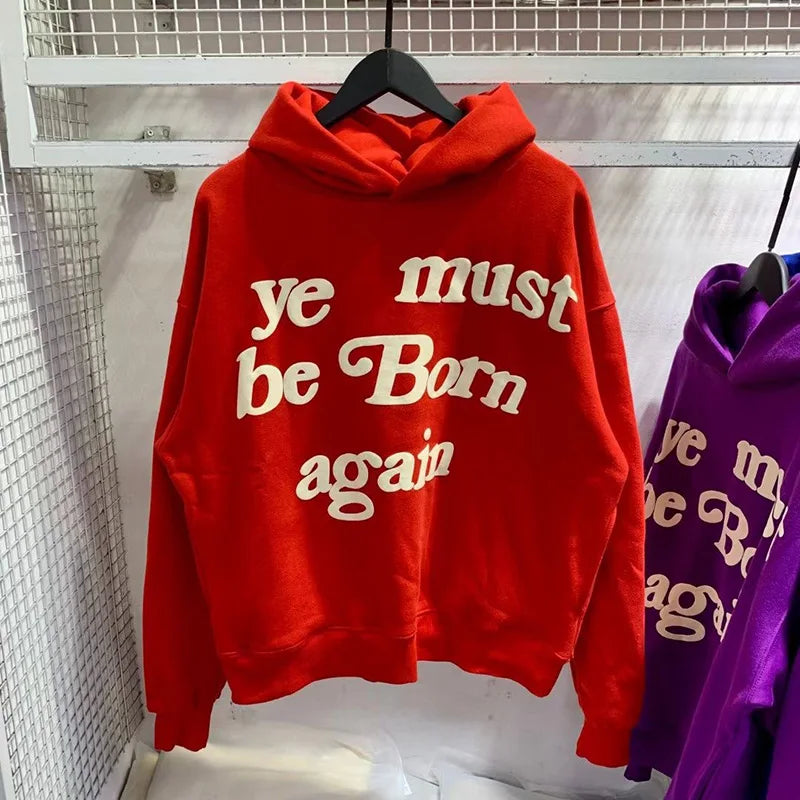 23FW Classic Foam Logo Ye Must Be Born Again Hoodie Men Women Best Quality Oversize Kanye West CPFM.XYZ Sweatshirts Multicolor - ATFH