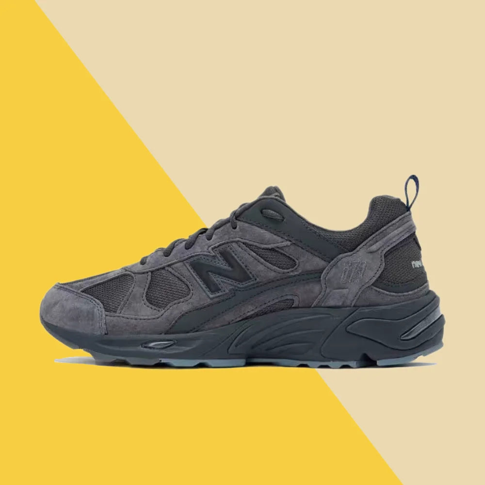 New Balance NB878 Mesh and Suede Non-Slip, Durable Lace-Up Low-Top Casual Shoes for Men and Women, Dark Gray CM878MB1