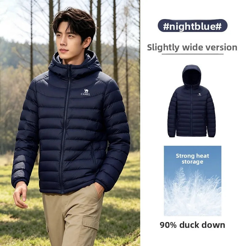Golden Camel Winter Men Duck's Down Jackets Ultralight 650FP Windproof Waterproof Down Hooded Outdoor Camping Coat Hiking Jacket
