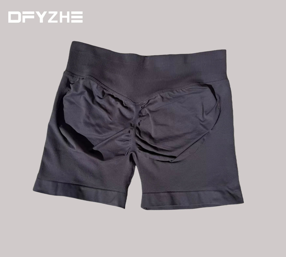 DFYZHE Impact Shorts 4.5-inch Women's Fitness Exercise Bike Shorts with Low Rib Belt Fitness Tight corset Hip Yoga Seamless Tigh Tahsi Fashion House