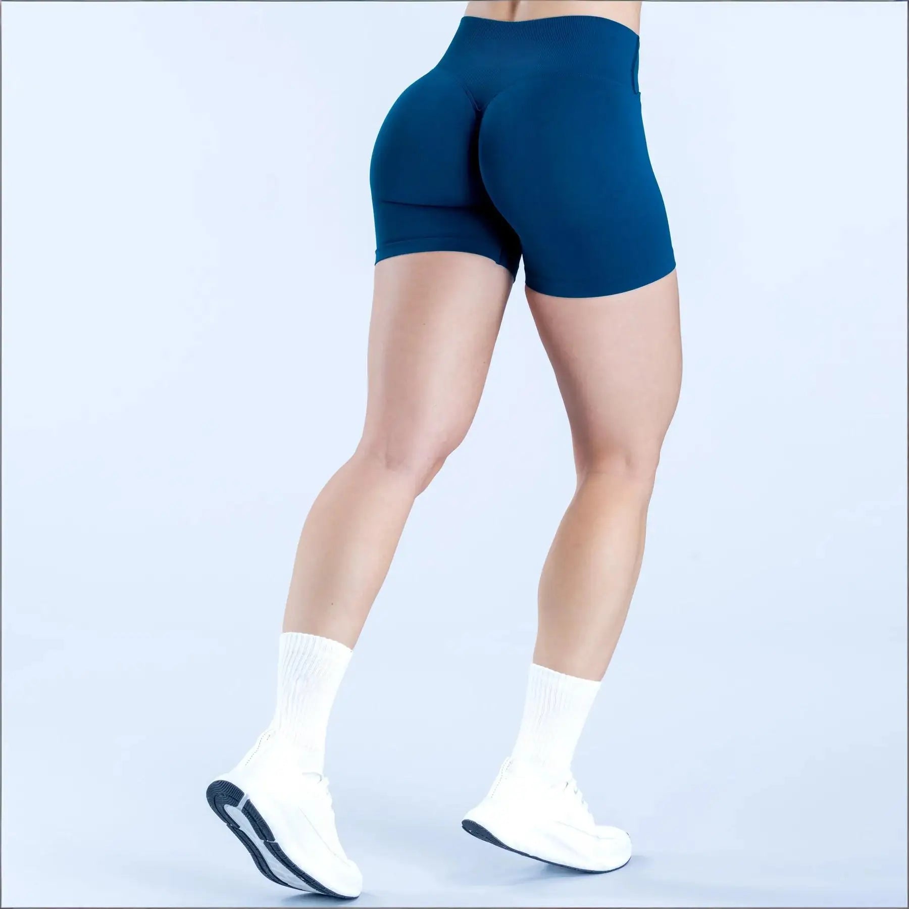 Lemonsky High elasticity hip lifting fitness yoga shorts, summer sports solid color shorts