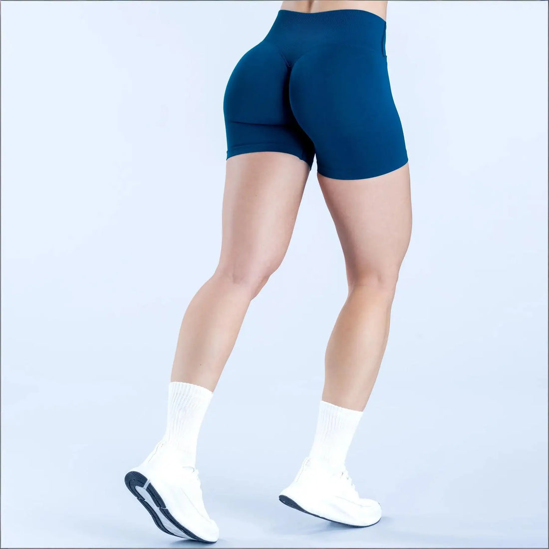 Lemonsky High elasticity hip lifting fitness yoga shorts, summer sports solid color shorts