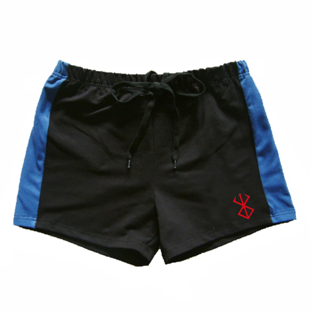 Men's summer fashion trend red printed pattern sports fitness running sports leisure comfortable cool shorts