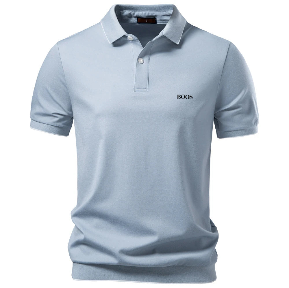 New summer men's lapel polo shirt, business casual men's short sleeved polo shirt for men