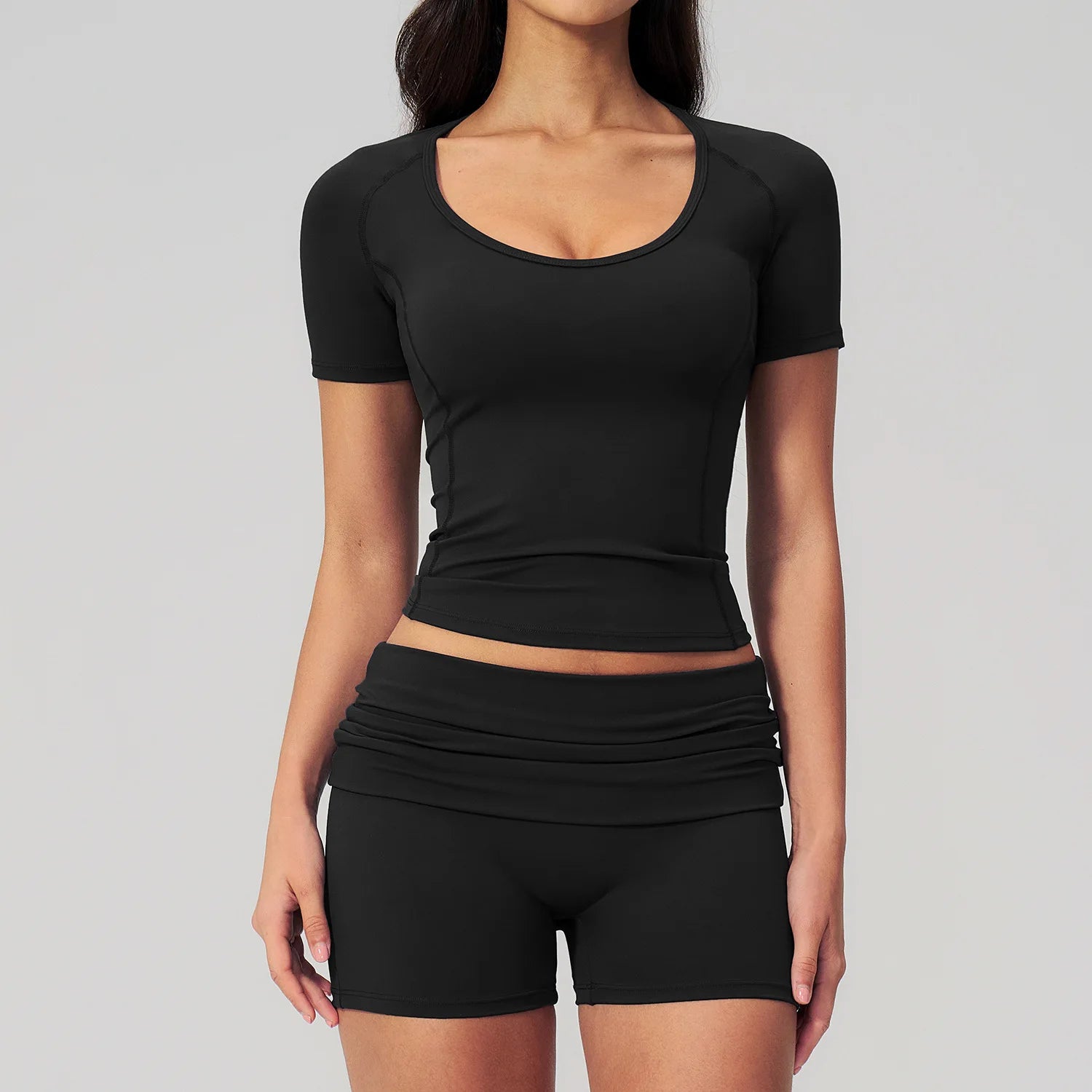 2PCS Fitness Suit Gym Tracksuits Deep V Yoga Bra Athletic Wear Female High Waist Workout Flared Pants Sports Set Yoga Clothes