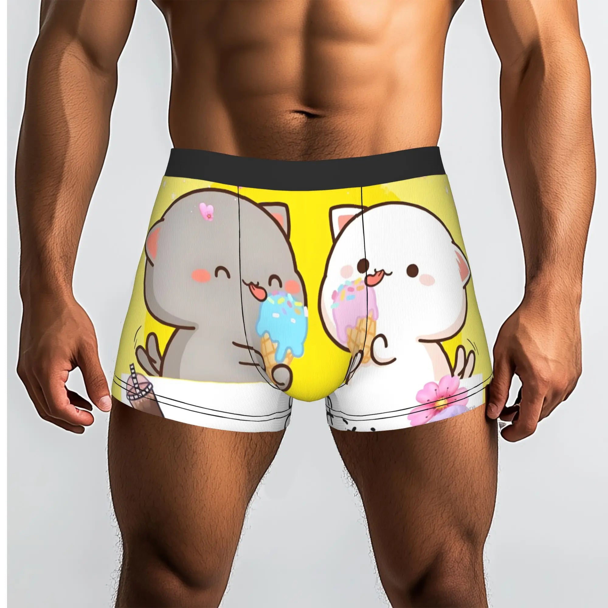 Anime Panda Bubu Dudu Peach And Goma  Boxers Shorts Men Bear Cartoon  Briefs Underwear Funny Underpants