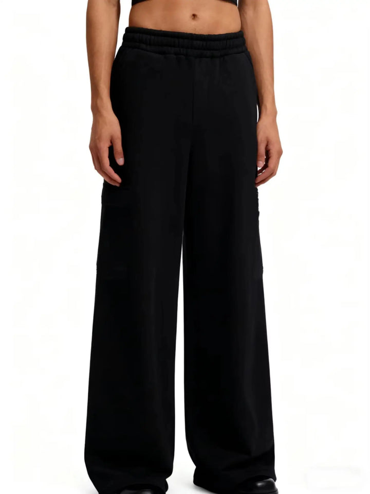 Men's solid color straight leg jogging pants, suitable for casual sports such as running, gym, and outdoor activities