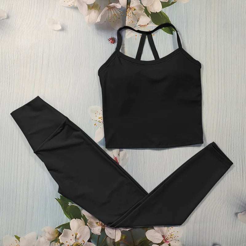 Nude Feel Fitness Suit Sports Set Women's Tracksuit Sexy Yoga Outfits Gym Sportswear Legging And Underwear Workout Clothes Woman - ATFH