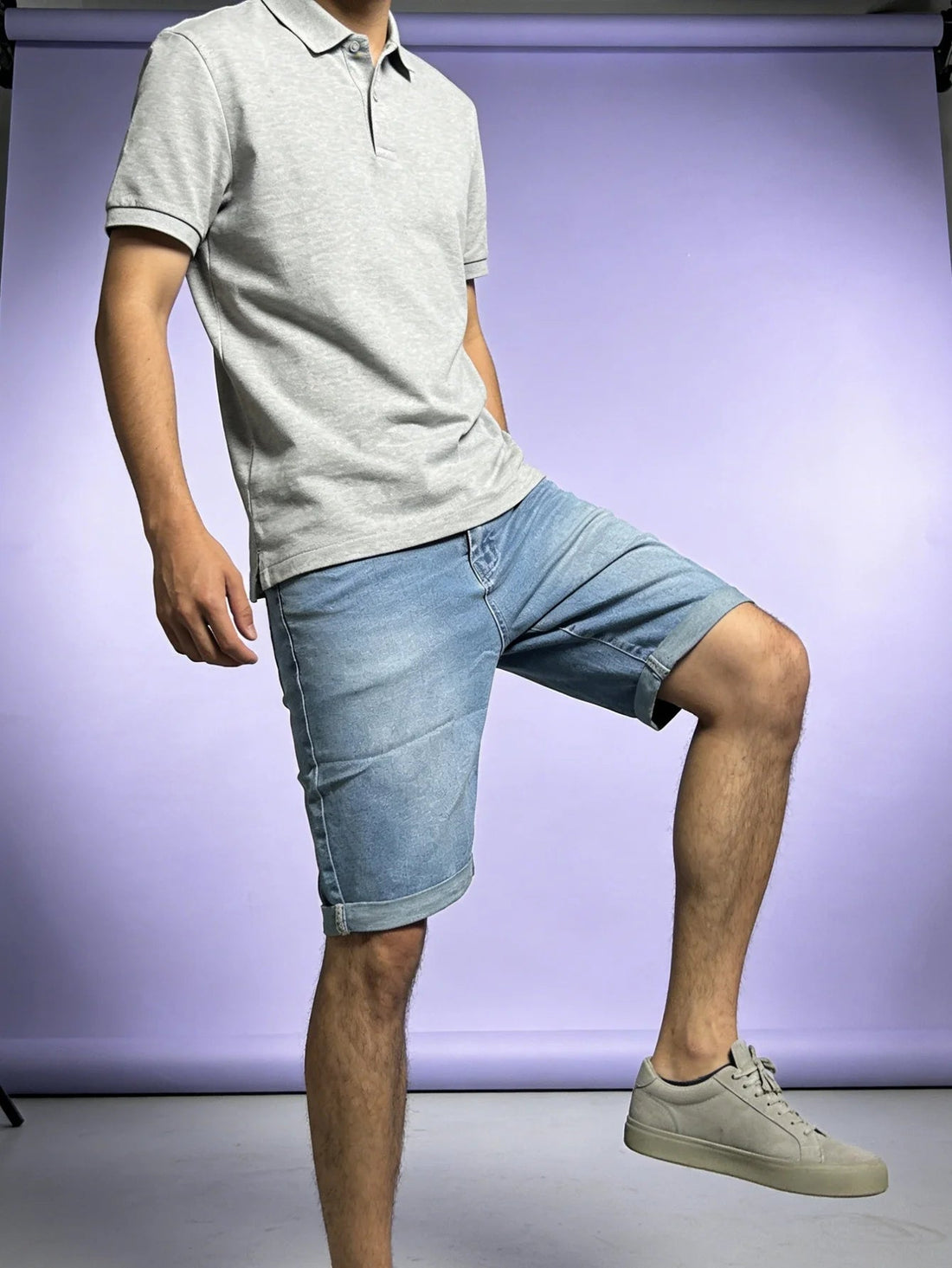 Blue Slim Denim Shorts Y2K Light Retro For Dating Original Drip For Man No accessories or belts included ATFH