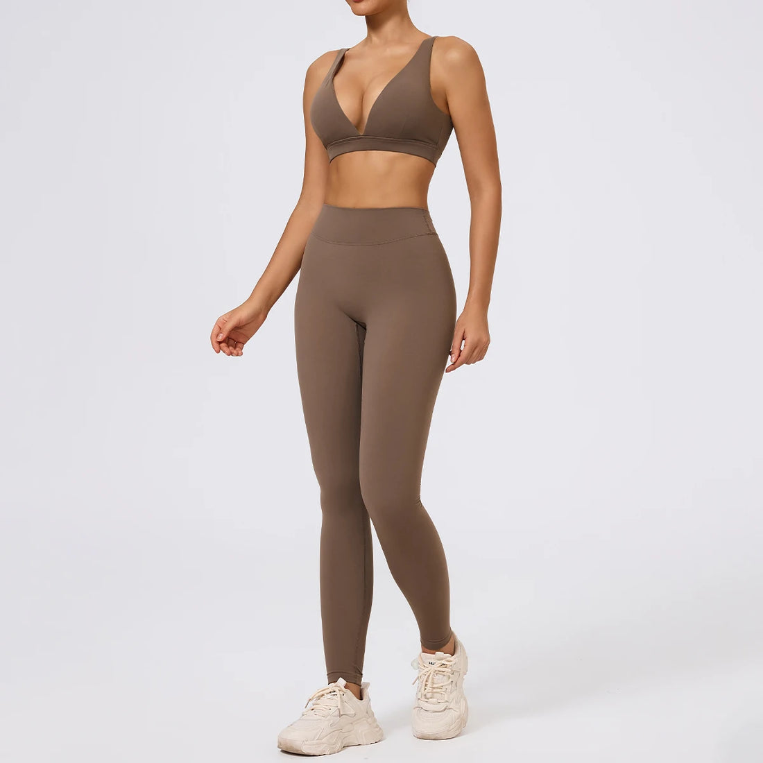 Hearuisavy Summer 2Pcs Women Sports Suit High Impact Push-Up Sports Bra Gym Yoga Tops Underwear High Waist Stretch Fitness Pants - ATFH