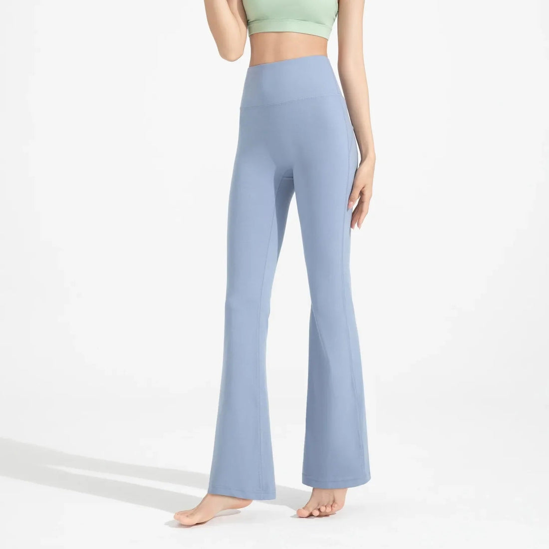 High-Waisted Flared Pants Elastic Waist Cinching Hip-Lifting Leggings Casual Yoga Pan for All-Season Exercise and Outdoor Wear ATFH