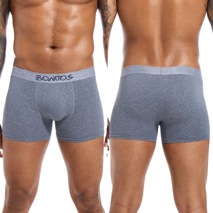 5pcs Men's Panties Cotton Boxer Briefs Letter Elastic Band Men Underpants Classic Solid Color Boxers Underwear For Man BONITOS