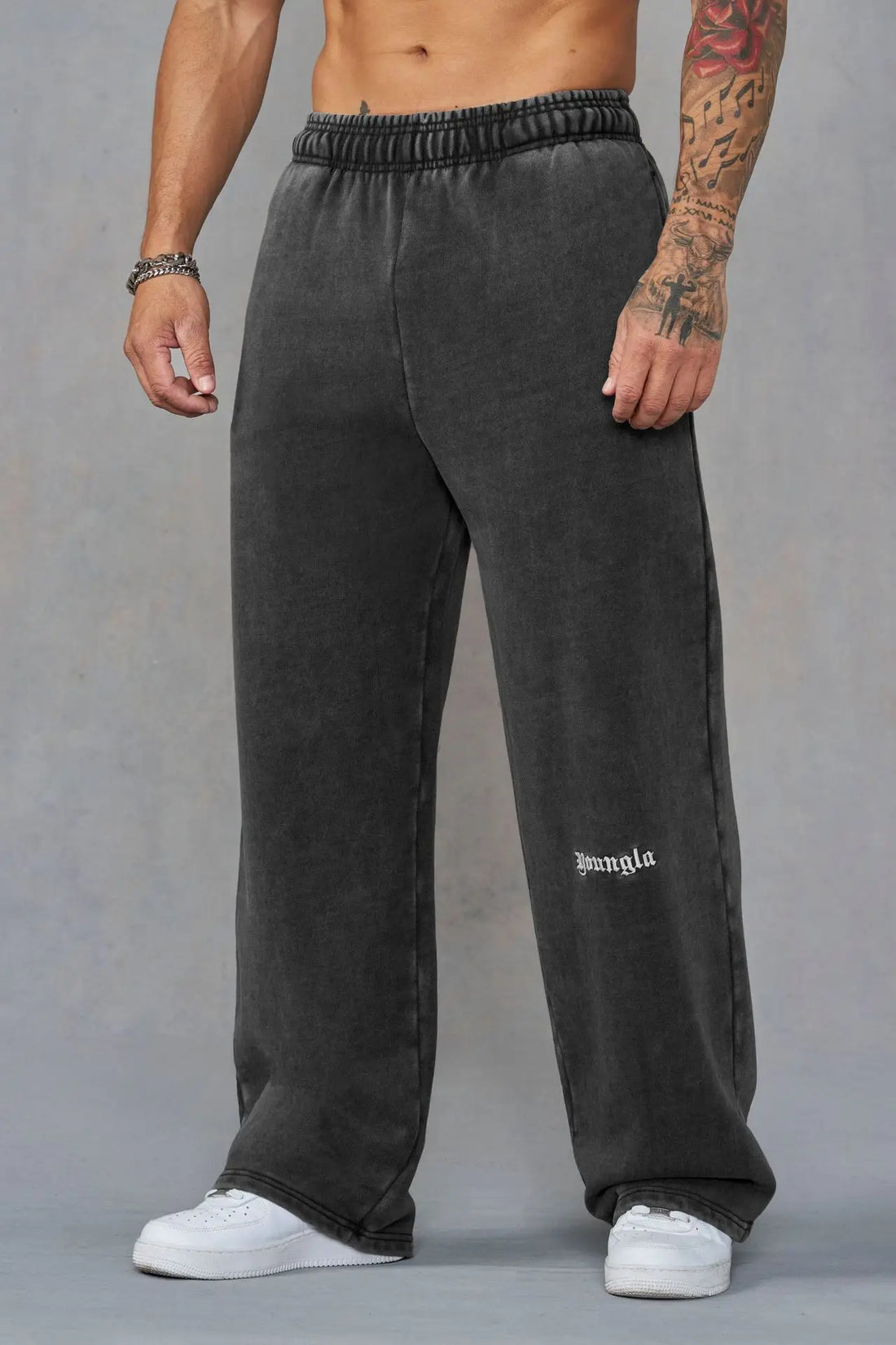 American style new men's sports pants, jogging, muscle fitness, letter embroidery, straight casual long pants