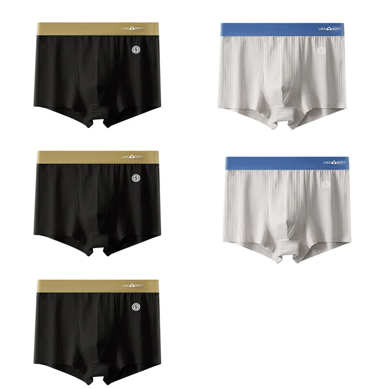 5 Pcs Men's Striped Funny Boxer Shorts Underwear Sexy Underpants Man Male Homme U Convex Shorts Lingerie Boxershorts  Panties