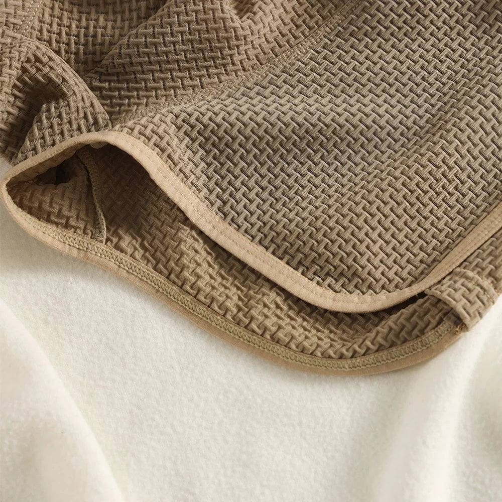 3PCS/Pack Fashion Ice Silk Knitted Plaid Boxers Breathable Comfort Mesh Crotch Underpants Super Soft High Elastic Men's Panties