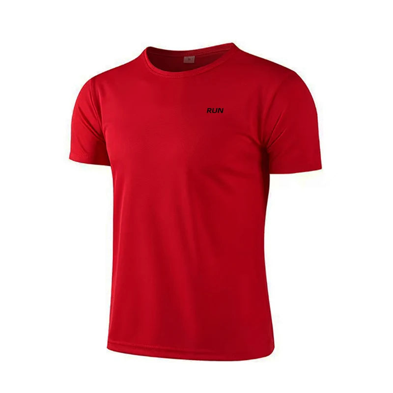 Men's Quick Dry Short Sleeve Gym Running Moisture Wicking Round Neck T-Shirt Lightweight Training Exercise Gym Sport Shirt Tops