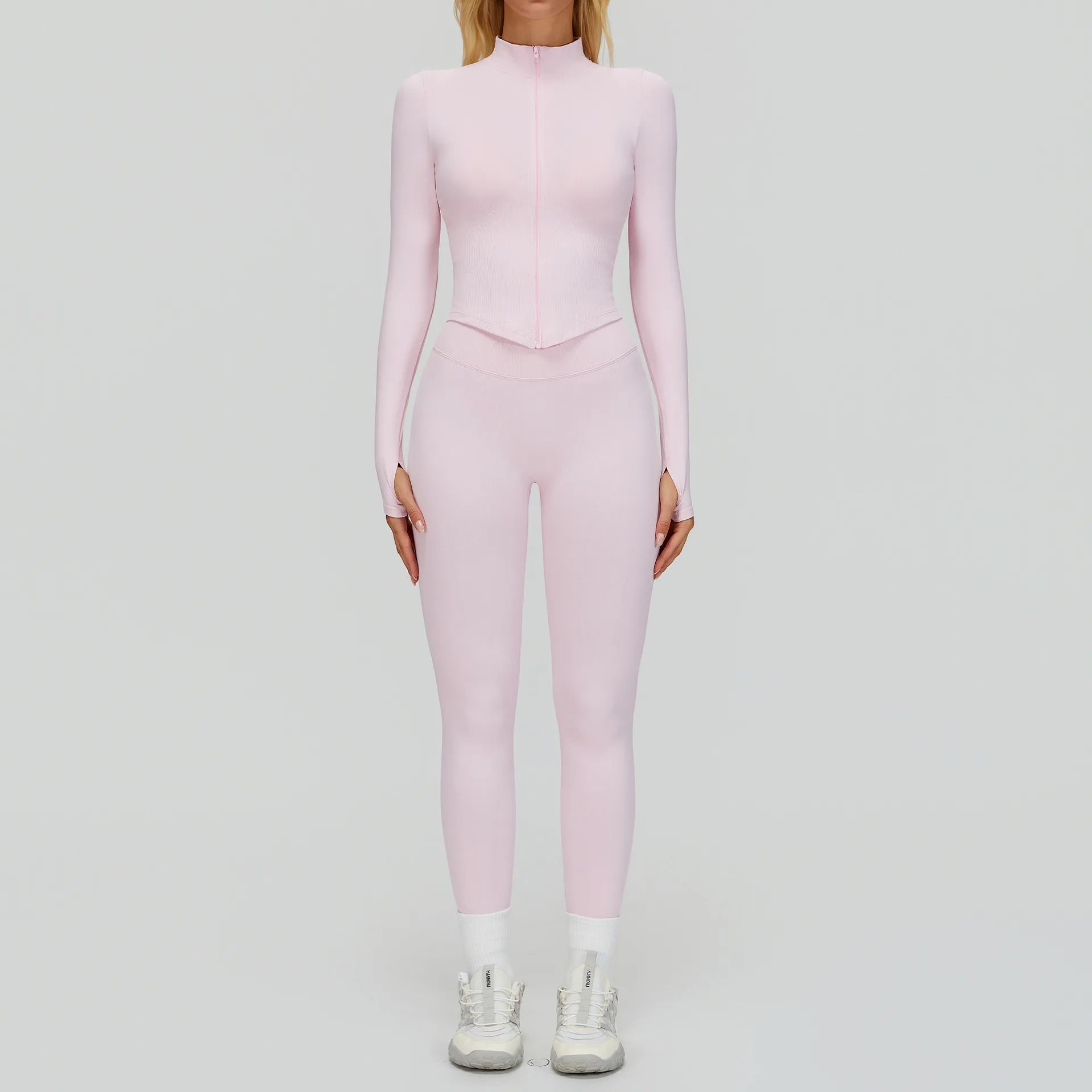 Seamless Yoga Suit 2PCS Sports Set Women Tracksuit Gym Running Workout Clothes Sports Long Sleeve Athletic Wear Yoga Clothing - ATFH