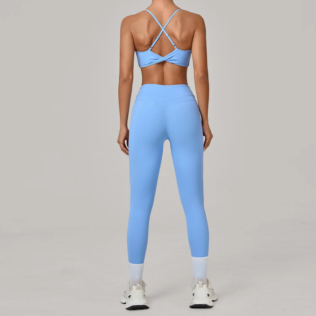 2PCS Adjustable Back Yoga Set Women Sportswear Workout Clothes Athletic Wear Gym Legging Fitness Twist Bra Sports Suit XP114 - ATFH