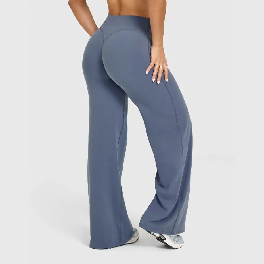 NCLAGEN Sport Trousers SoftMotion Straight-Leg Pants Women's High Waist Yoga Bottoms GYM Naked Feel Pilates Running - ATFH