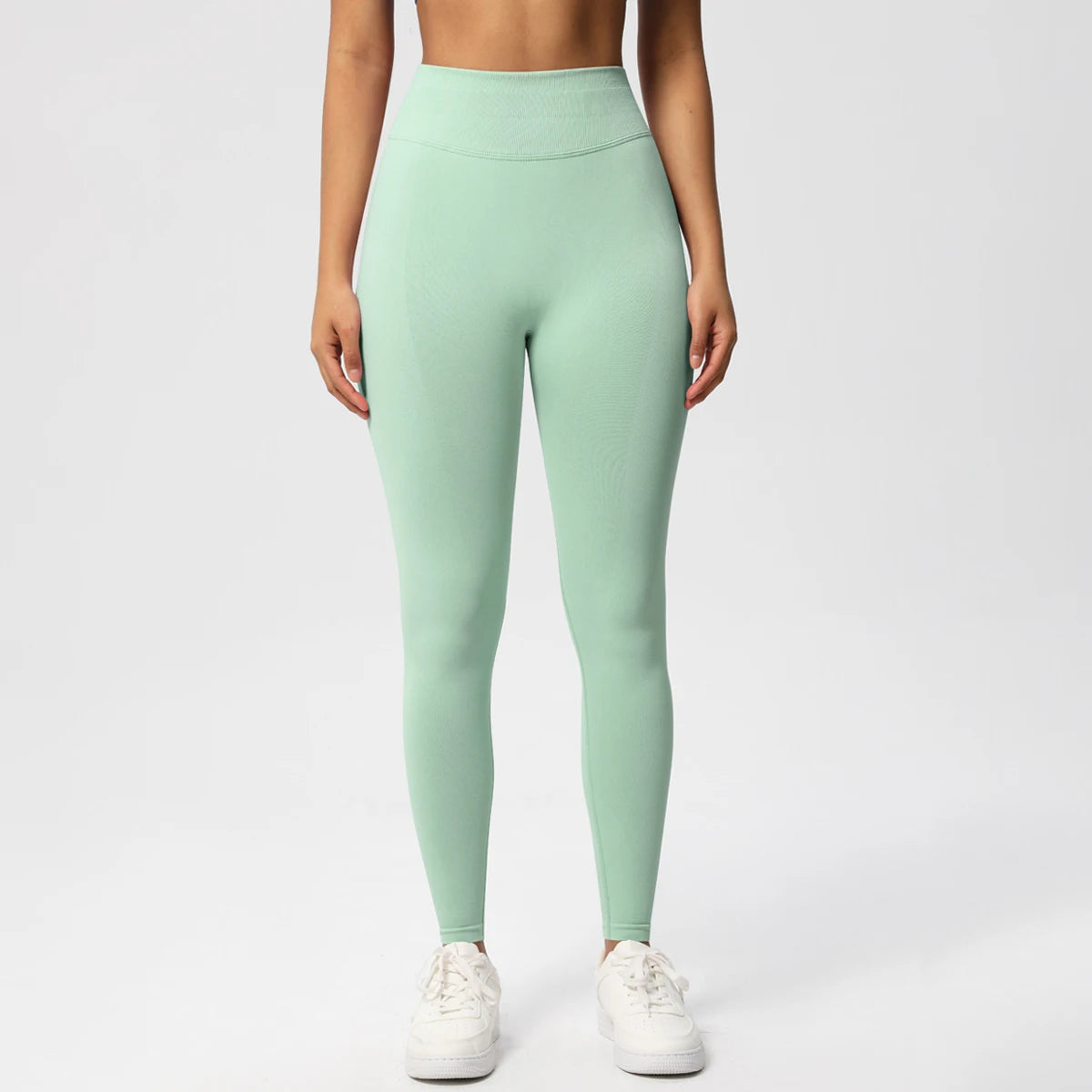 Seamless Women Solid Waist Yoga Pants Three-section Waist Sexy Hip-lifting Tight Sports Pants Fitness Exercise Yoga Pants - ATFH