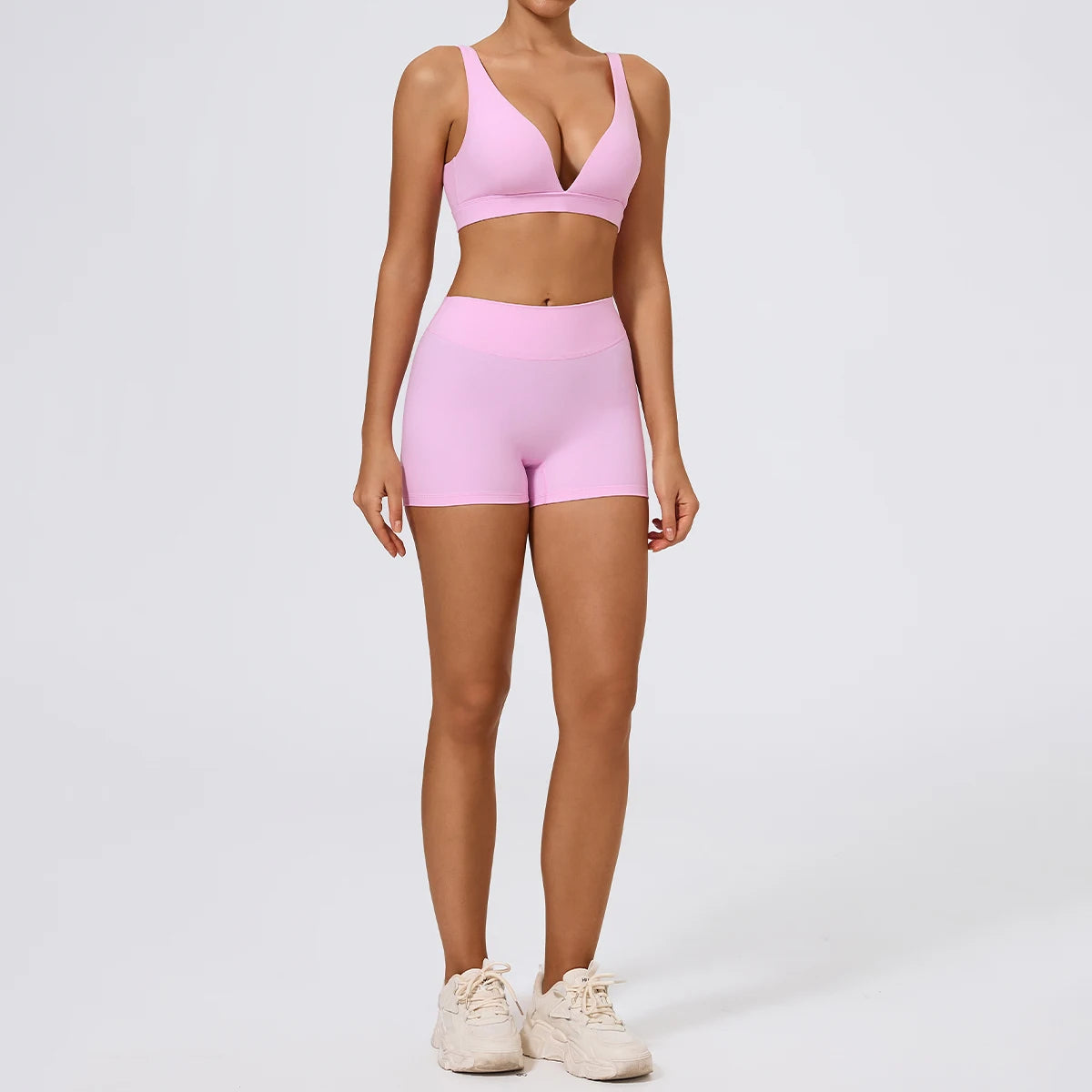 Hearuisavy Summer 2Pcs Women Sports Suit High Impact Push-Up Sports Bra Gym Yoga Tops Underwear High Waist Stretch Fitness Pants - ATFH