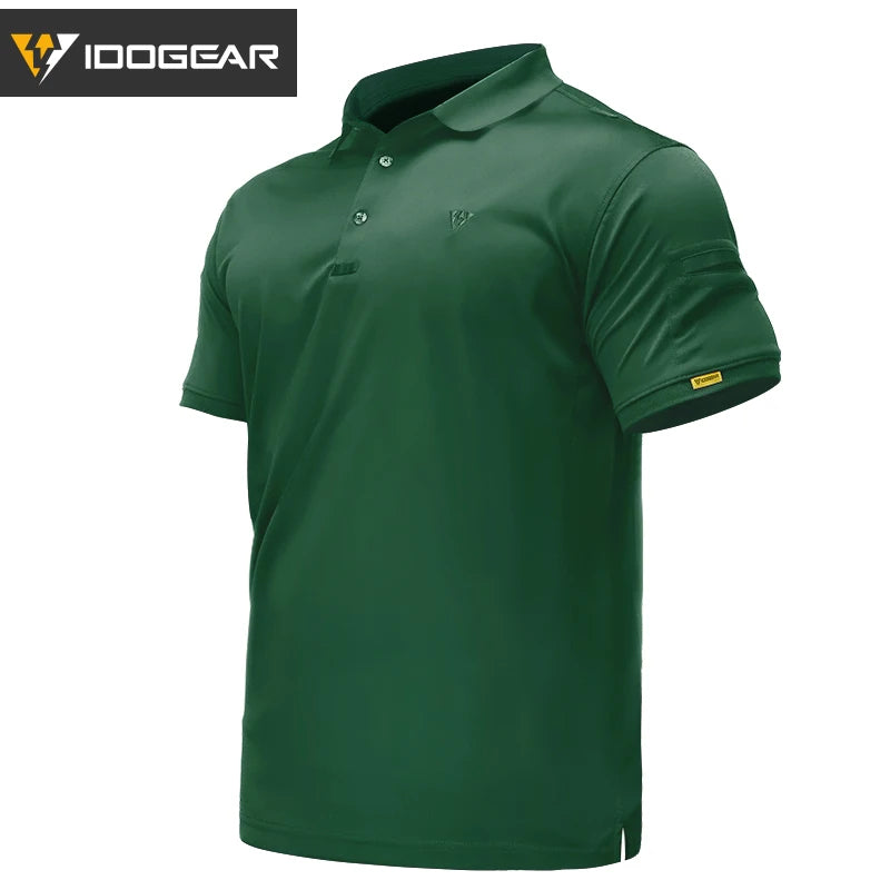 IDOGEAR Tactical Shirt Short Sleeve Quick Dry Golf Shirts Regular Fit T-Shirt with Moisture-Wicking 3113