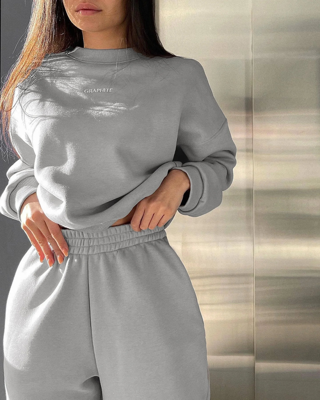 Fashionable Casual Sweatshirt Set Women's Street Style Spring Autumn Two-Piece Suit Comfortable Breathable Sportswear
