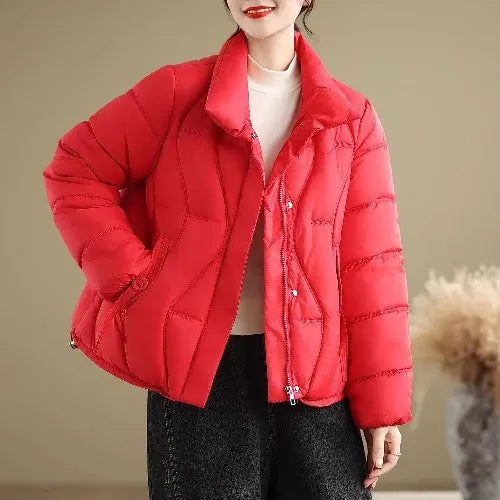 Fashion Large Size Winter Jacket New Down Cotton Coat Women's Short Style Stand Up Collar Loose Casual Outerwear A300 ATFH
