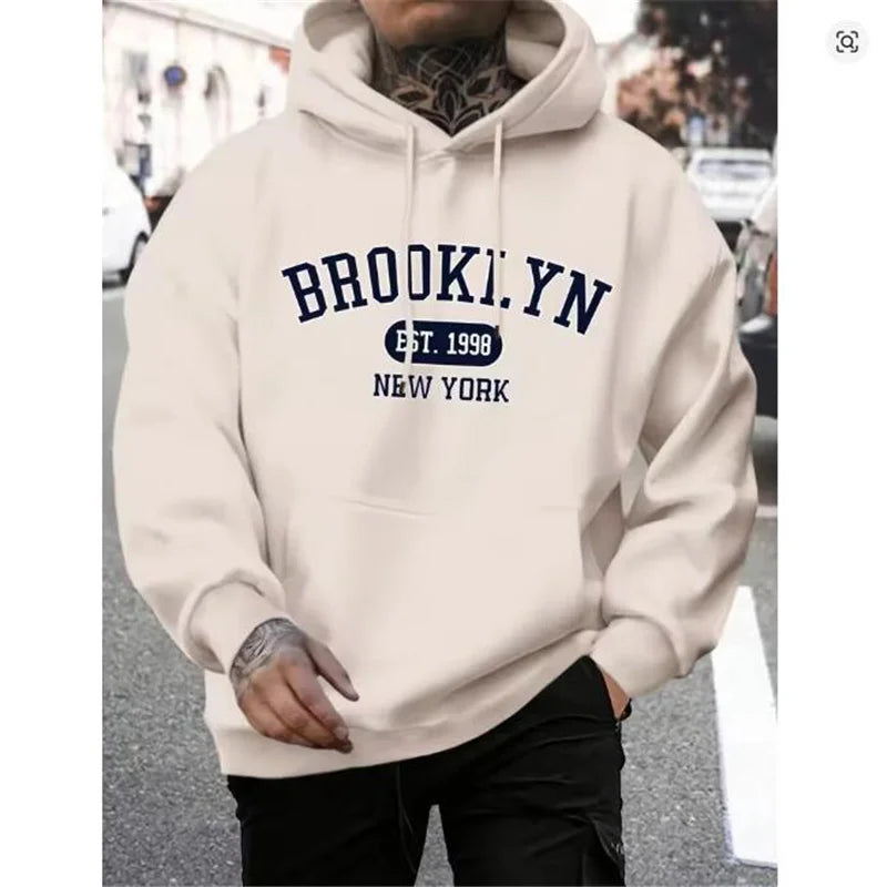 Brooklyn Est 1998 New York Printing Men Hoodies Harajuku Crewneck Hoodie Fashion Oversize Hoody Autumn Comfortable Tracksuit