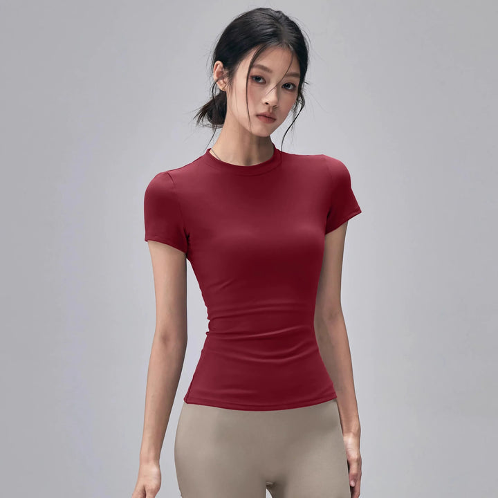 Women's Outdoor Sports Shirt Yoga Wear Fitness T-Shirt Quick Dry Running T-Shirt Workout Top Female Sportswear Exercise Clothing - ATFH