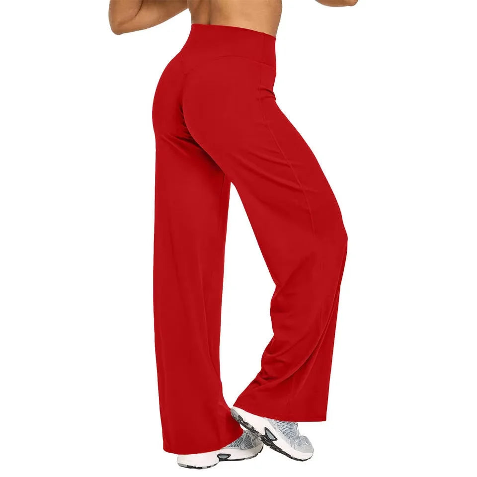 NCLAGEN Sport Trousers SoftMotion Straight-Leg Pants Women's High Waist Yoga Bottoms GYM Naked Feel Pilates Running - ATFH