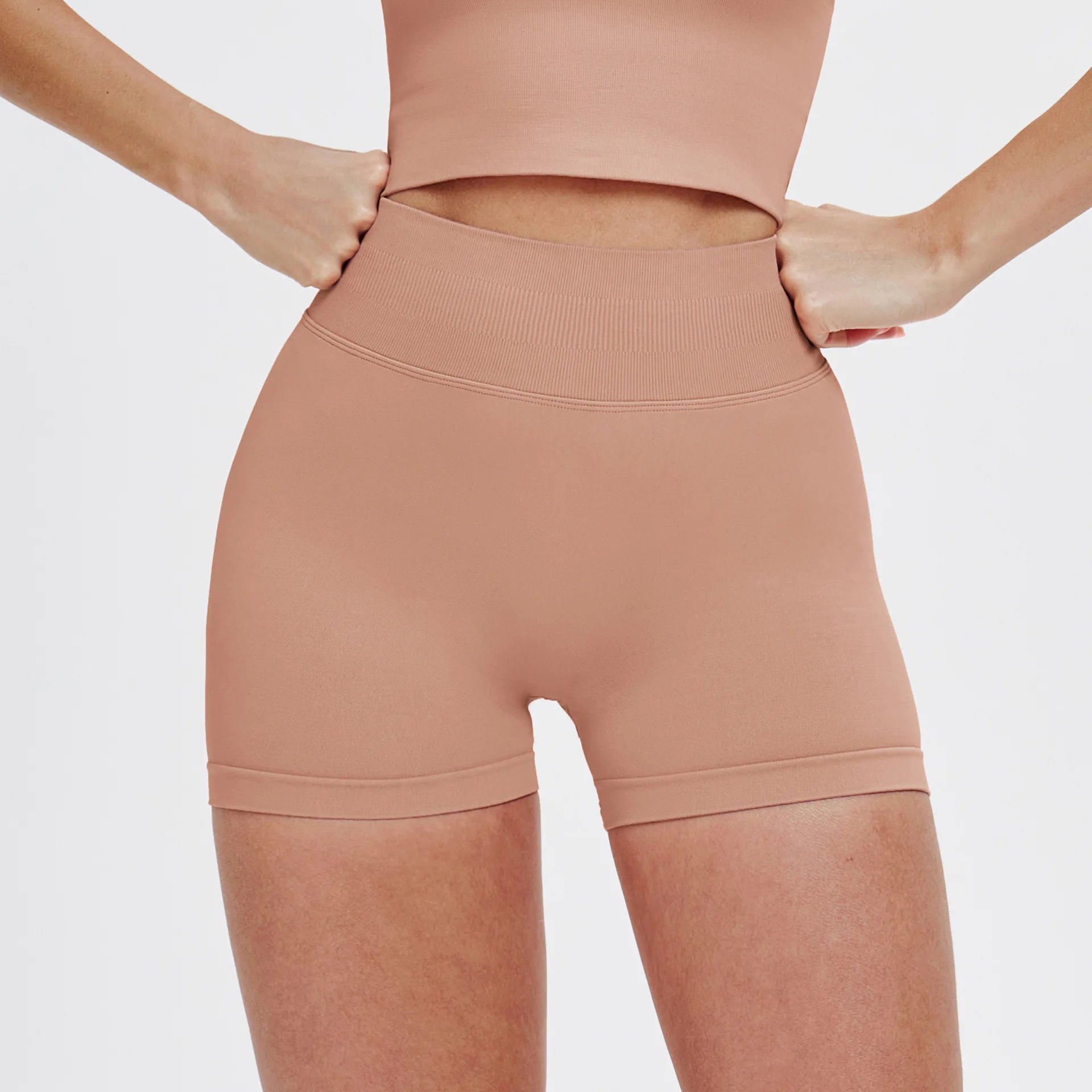 Women Seamless Yoga Shorts High Waist Scrunch Booty Workout Biker Shorts Butt Lifting Gym Tights Push Up Running Sportswear