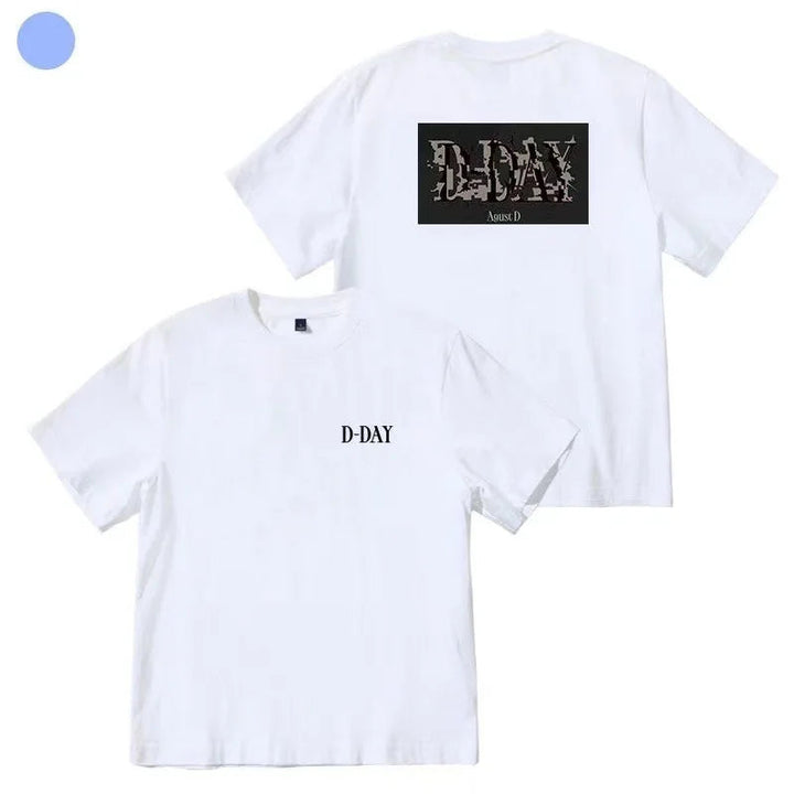 Fashion T-shirt Kpop suga Agust D D-DAY print T-shirt  casual sports short sleeves for fan gifts ATFH