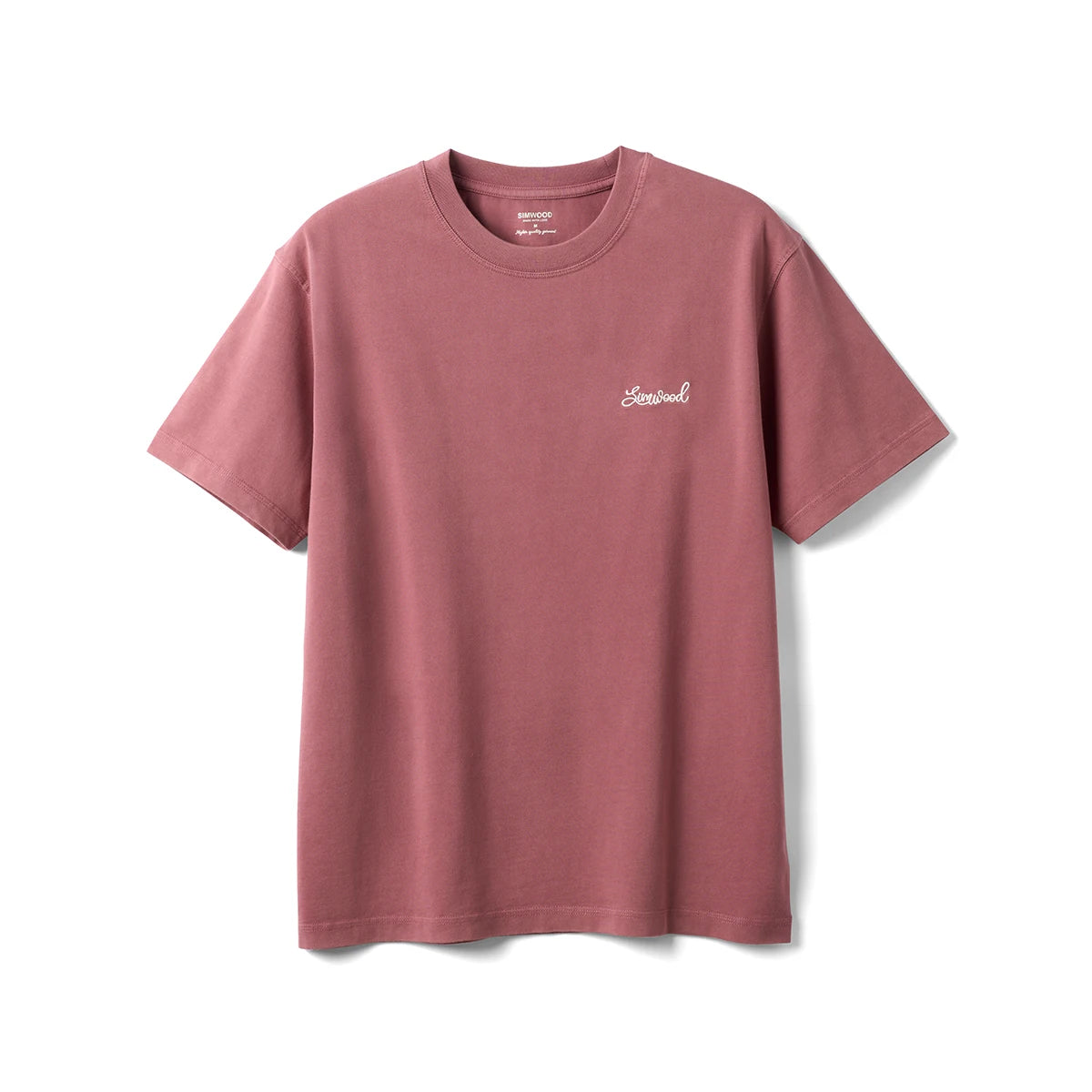 SIMWOOD Summer New 260gsm 100% Cotton Fabric Washed Vintage Letter Print T-shirts Men Plus Size Tops - ATFH