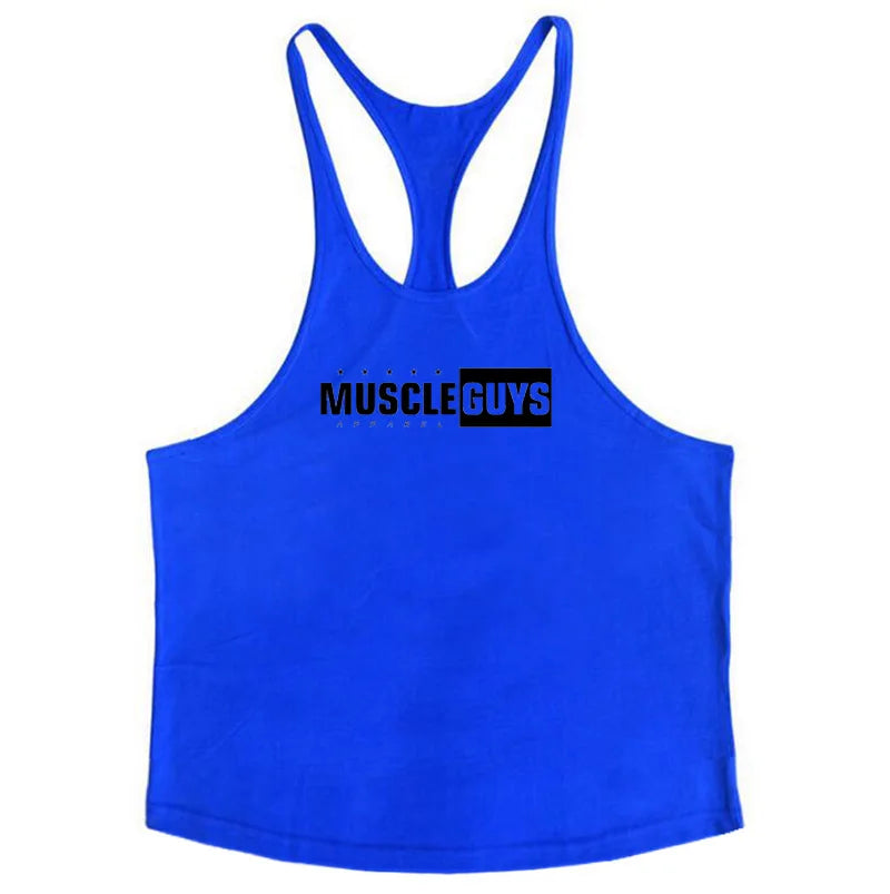 Y Back Cotton Gym Tank Tops Men Sleeveless Tanktops For Men Bodybuilding Clothing Undershirt Fitness Stringer Vest