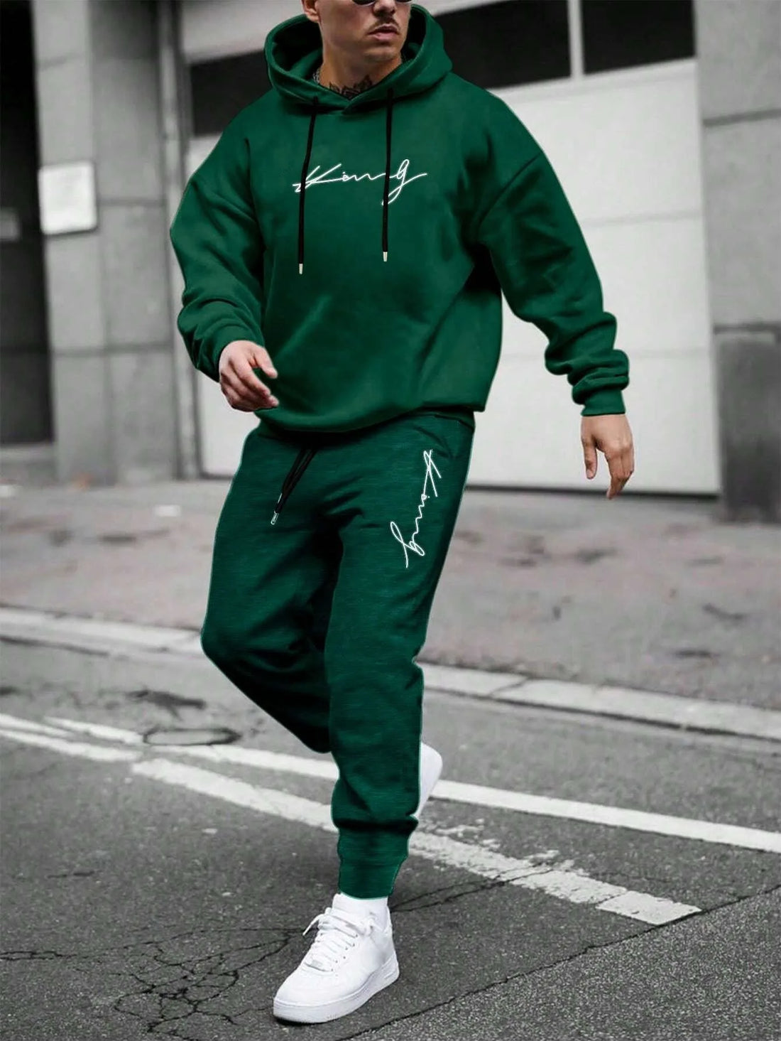 2026 Spring and autumn two-piece men's drawstring women's sports set hooded set quality comfortable casual pullover fashion - ATFH