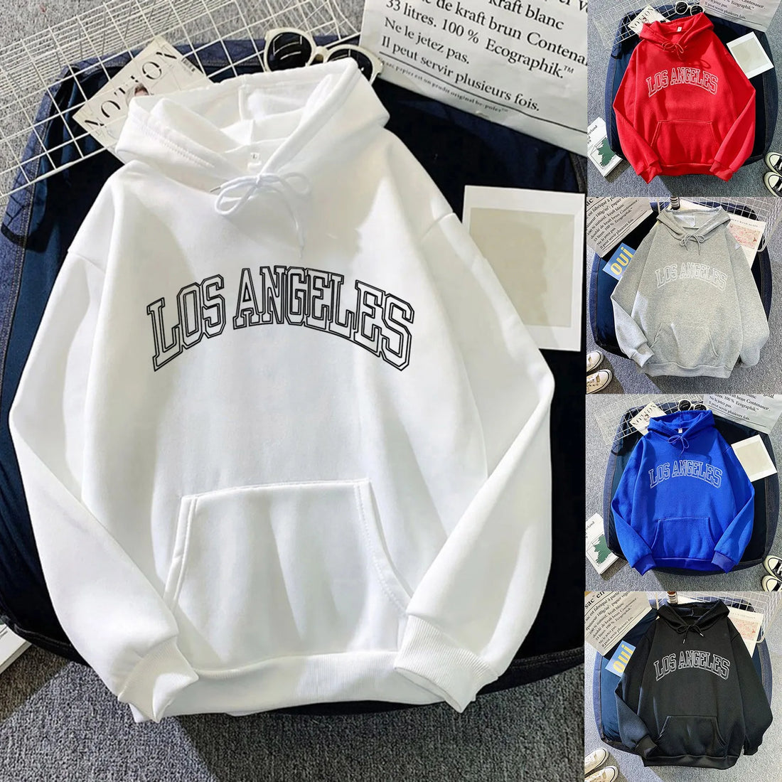 Letter Print Hooded Women'S Sweatshirt Stylish Oversized Pullover Tops Long Sleeved Casual Hooded Sweatshirt Sweatsuits Femme - ATFH
