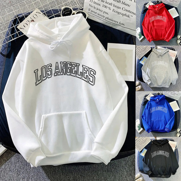 Letter Print Hooded Women'S Sweatshirt Stylish Oversized Pullover Tops Long Sleeved Casual Hooded Sweatshirt Sweatsuits Femme - ATFH