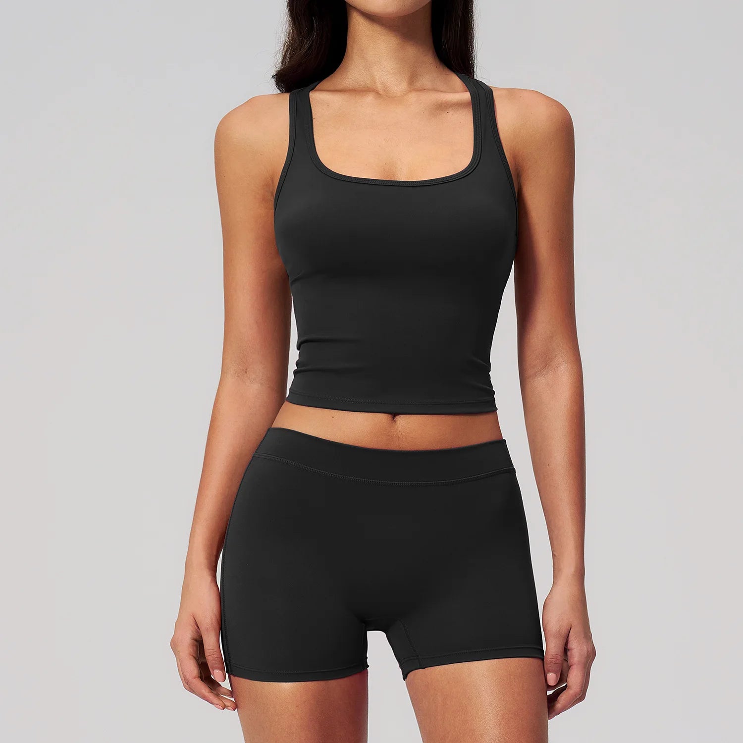 Yoga Suit 2PCS Women Sportswear Gym Workout Clothes Fitness Suit Quick-Drying Suits Shockproof Sports Bra Cycling Shorts Suit