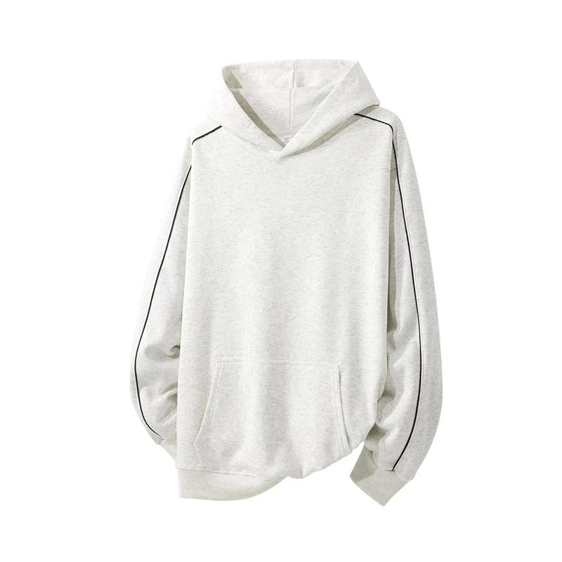 2025 Men Hoodie Cotton Unisex Oversized Long-Sleeve Sweatshirt Loose Fit Cozy Streetwear Hong Kong High-Street Casual Tops - ATFH