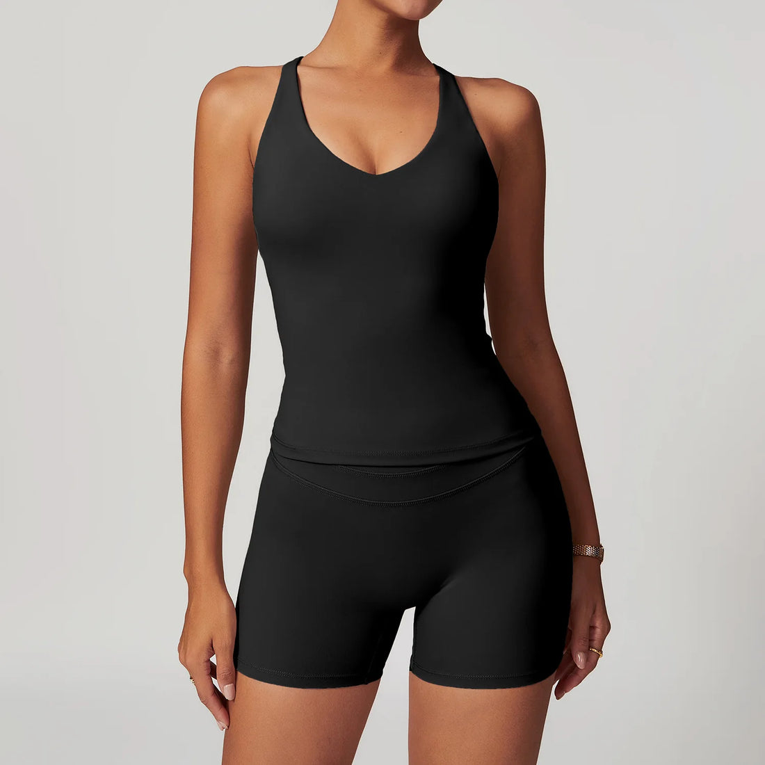 2pcs Yoga Set Women Gym Fitness Sportwear Running Workout Clothes Tights Sports Bra Gym Top Booty Shorts Yoga Leggings Tracksuit - ATFH