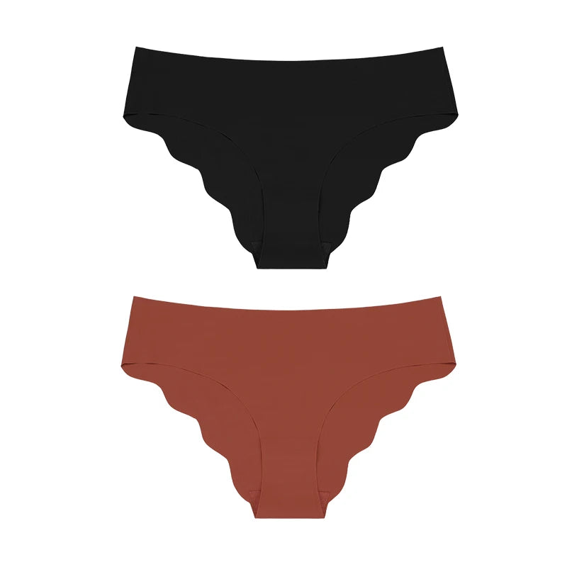 Hot Sale New Design Laser Cut Ladies Low Waist No Trace Panty Women Comfortable Ice Silk Invisible Seamless Panties