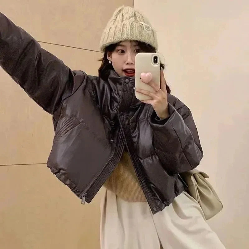 Women's Winter Oversize Jacket New Down Cotton Padded Coat Female Loose Casual Overcoat Female Fashion Short Parkas ATFH