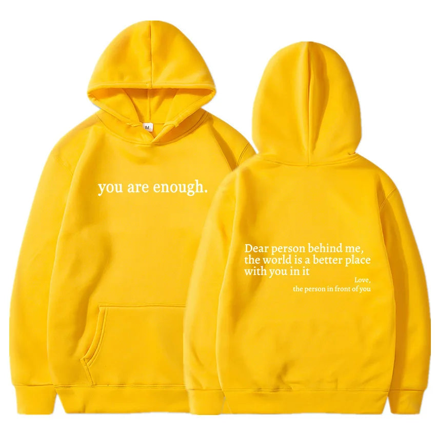 Dear Person Behind Me Men's Kangaroo Pocket Hoodie Classic Retro Women's Back Text Hoodie Neutral Fashion Hoodie Autumn Winter