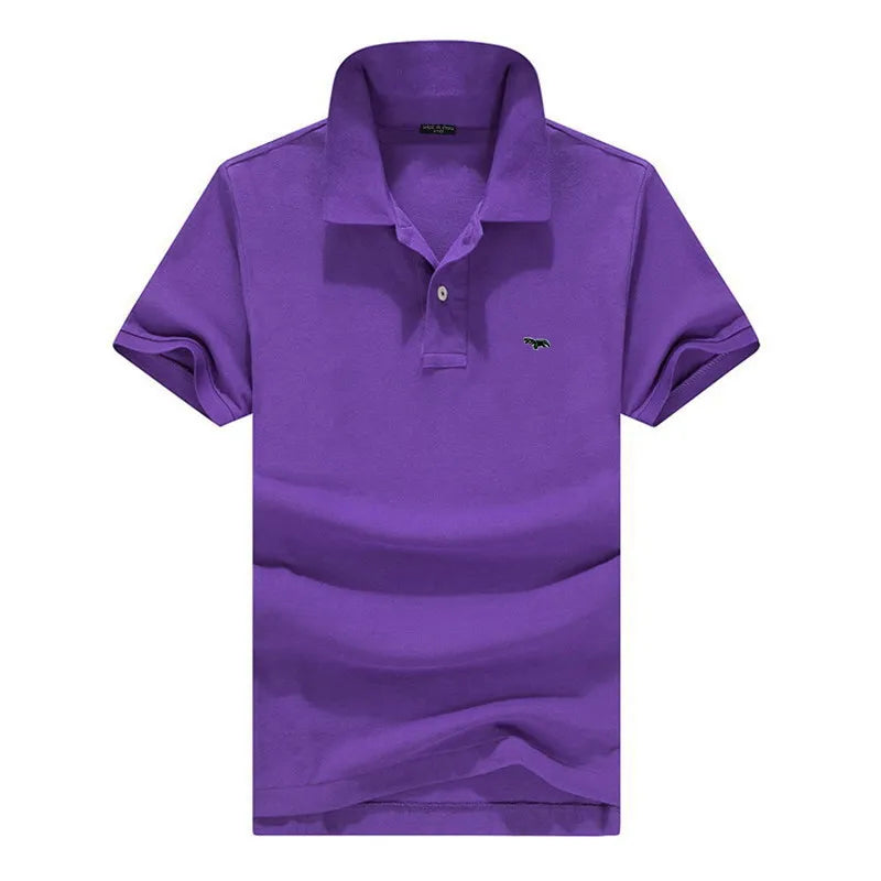 100% pure cotton Spring summer men's fashion sports brand embroidered short sleeved POLO shirt business casual T-shirt