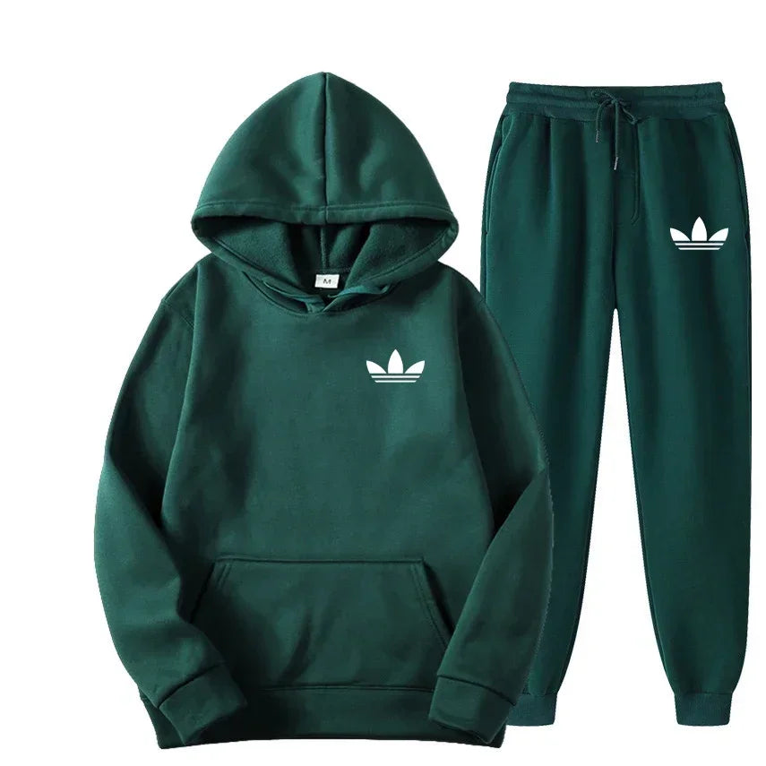 2025 New Men's Fashion Casual Tracksuits Outdoor Jogging Hooded Sets Sports Luxury Hoodie + Pants Suit Clothing - ATFH