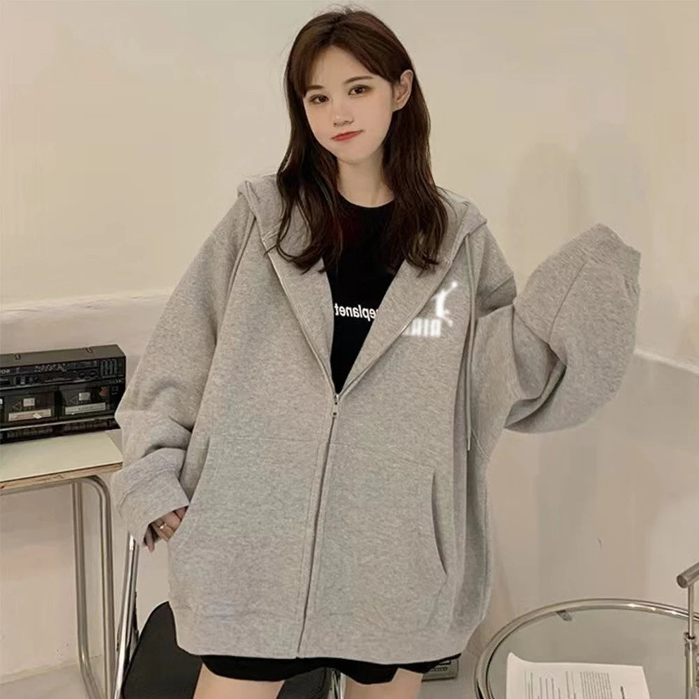 Men's zipper hooded pullover hoodie sweatshirt street rock long-sleeved loose jacket coat casual hooded sports shirt 20th centur - ATFH